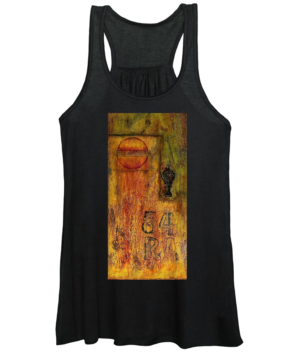 Mixed Media Women's Tank Top featuring the painting Tattered Wall by Bellesouth Studio