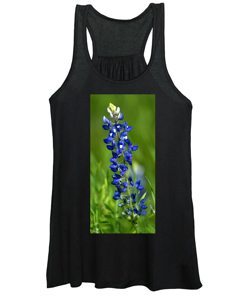 Texas Women's Tank Top featuring the photograph Texas Bluebonnet by Gary Langley