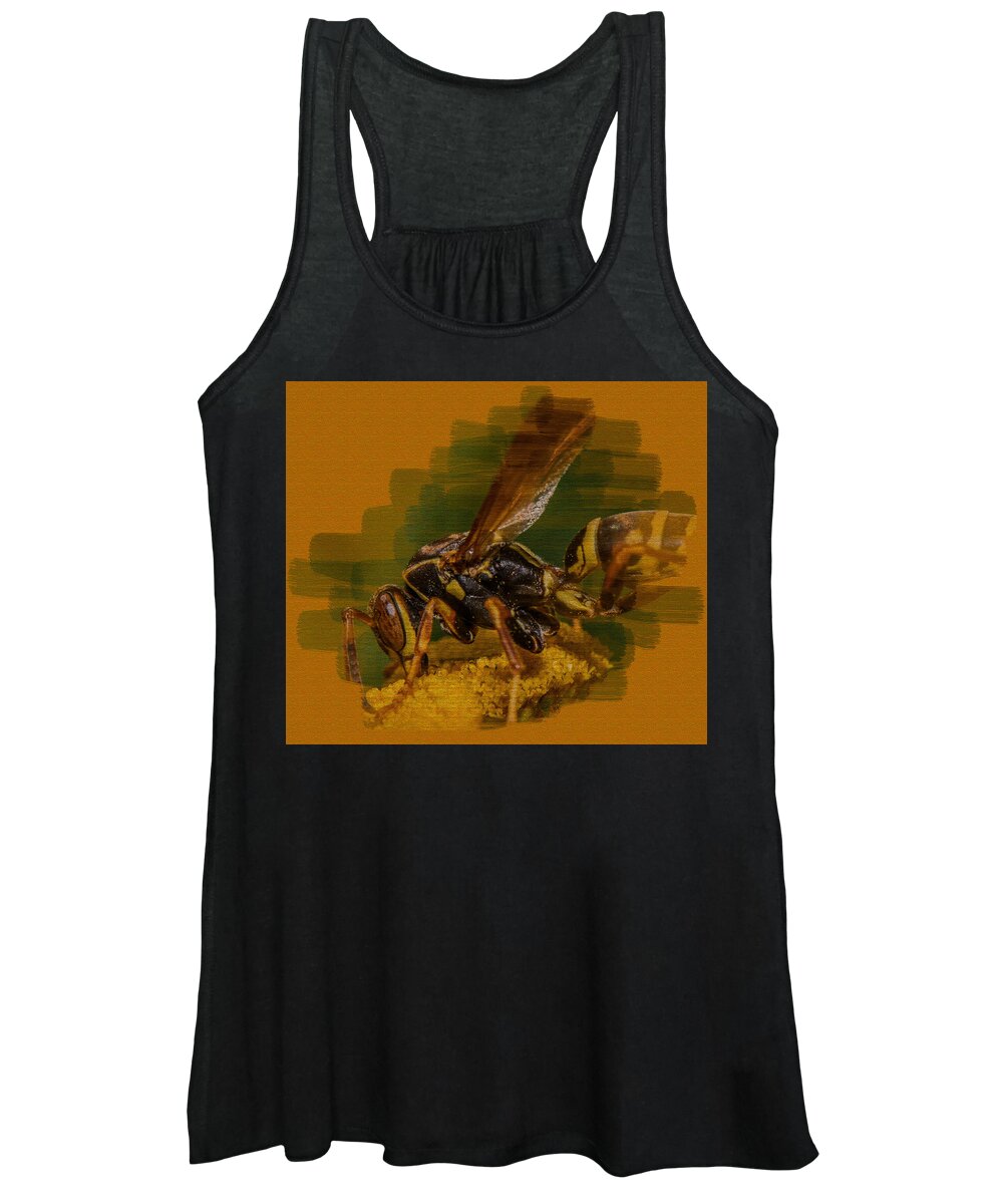 Macro Women's Tank Top featuring the photograph Textured Wasp by Paul Freidlund