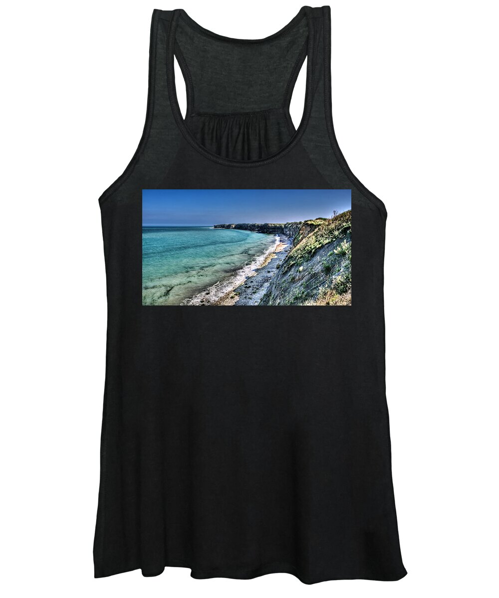 Pointe Du Hoc Women's Tank Top featuring the photograph The Cliffs of Pointe du Hoc by Weston Westmoreland