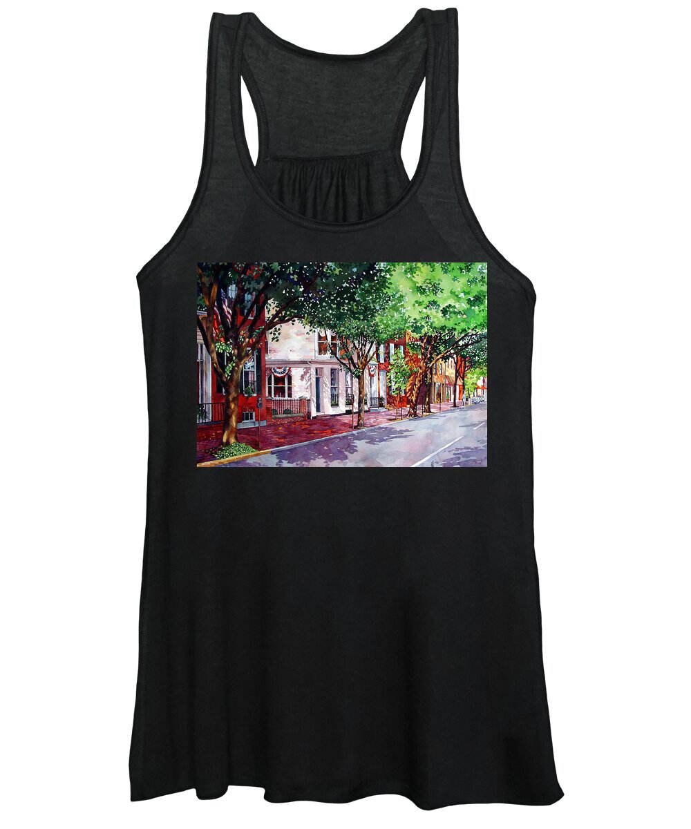 Watercolor Women's Tank Top featuring the painting The Election by Mick Williams
