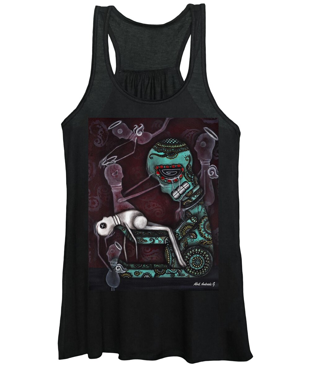 Death Women's Tank Top featuring the painting The Final Awakening by Abril Andrade