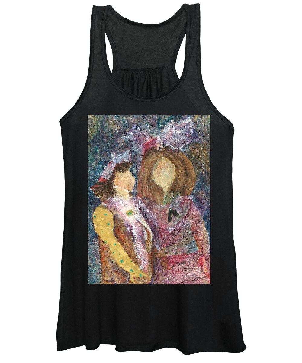 Girls Women's Tank Top featuring the painting the Girls by Sherry Harradence