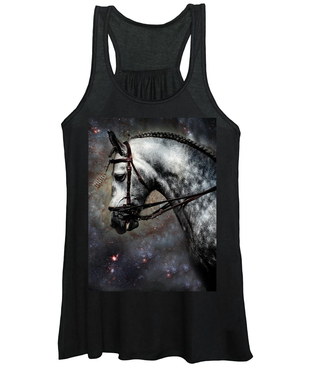 Horse Women's Tank Top featuring the photograph The Horse Among the Stars by Jenny Rainbow