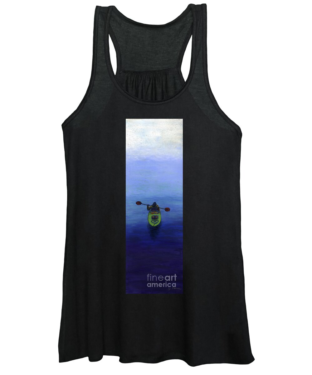 Kayak Women's Tank Top featuring the painting The Kayaker by Ginny Neece