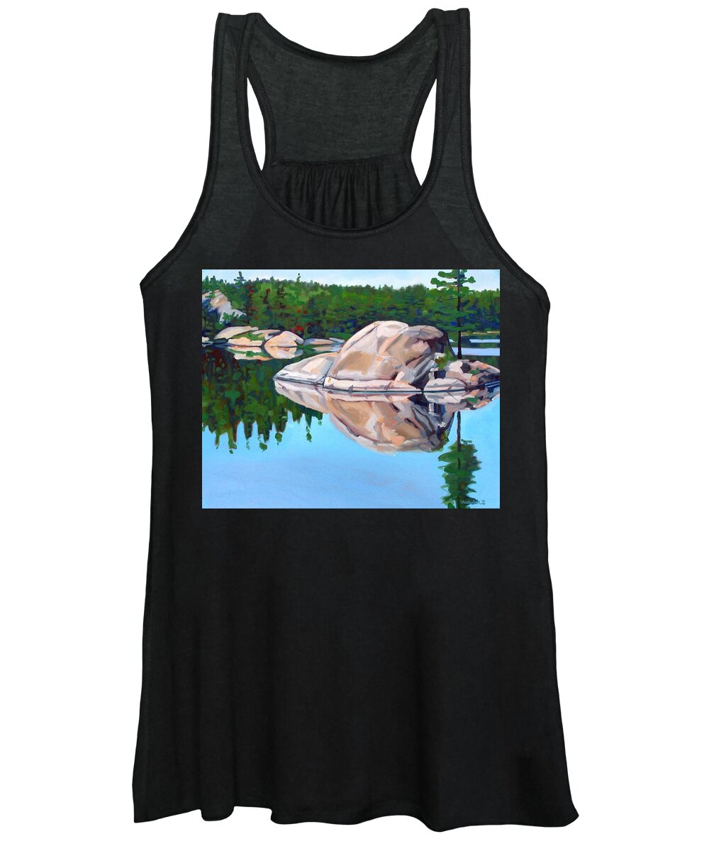 Whale Rock Women's Tank Top featuring the painting The Lone Sentinel at McCrae by Phil Chadwick