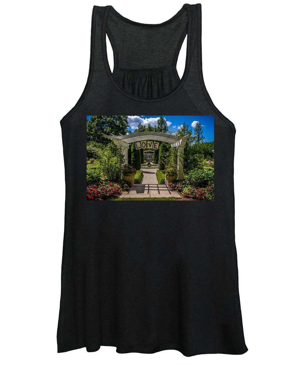 Arch Women's Tank Top featuring the photograph The Love Arch by Ron Pate