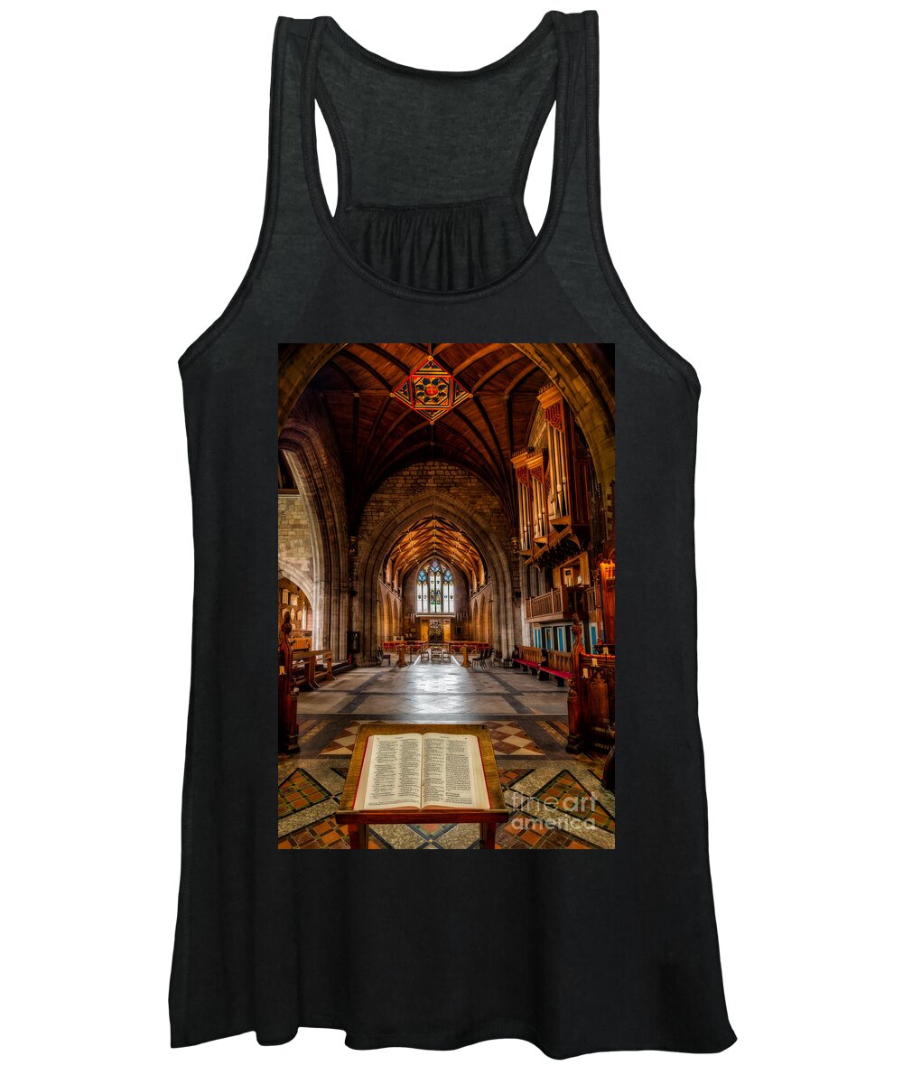 Welsh Cathedral Women's Tank Top featuring the photograph The Reading Room by Adrian Evans