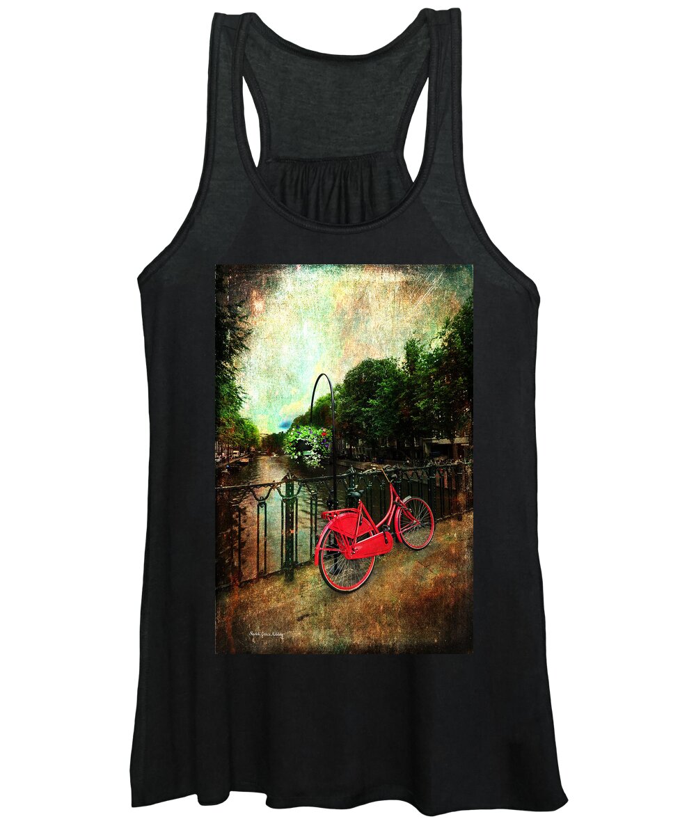 Red Women's Tank Top featuring the photograph The Red Bicycle by Randi Grace Nilsberg