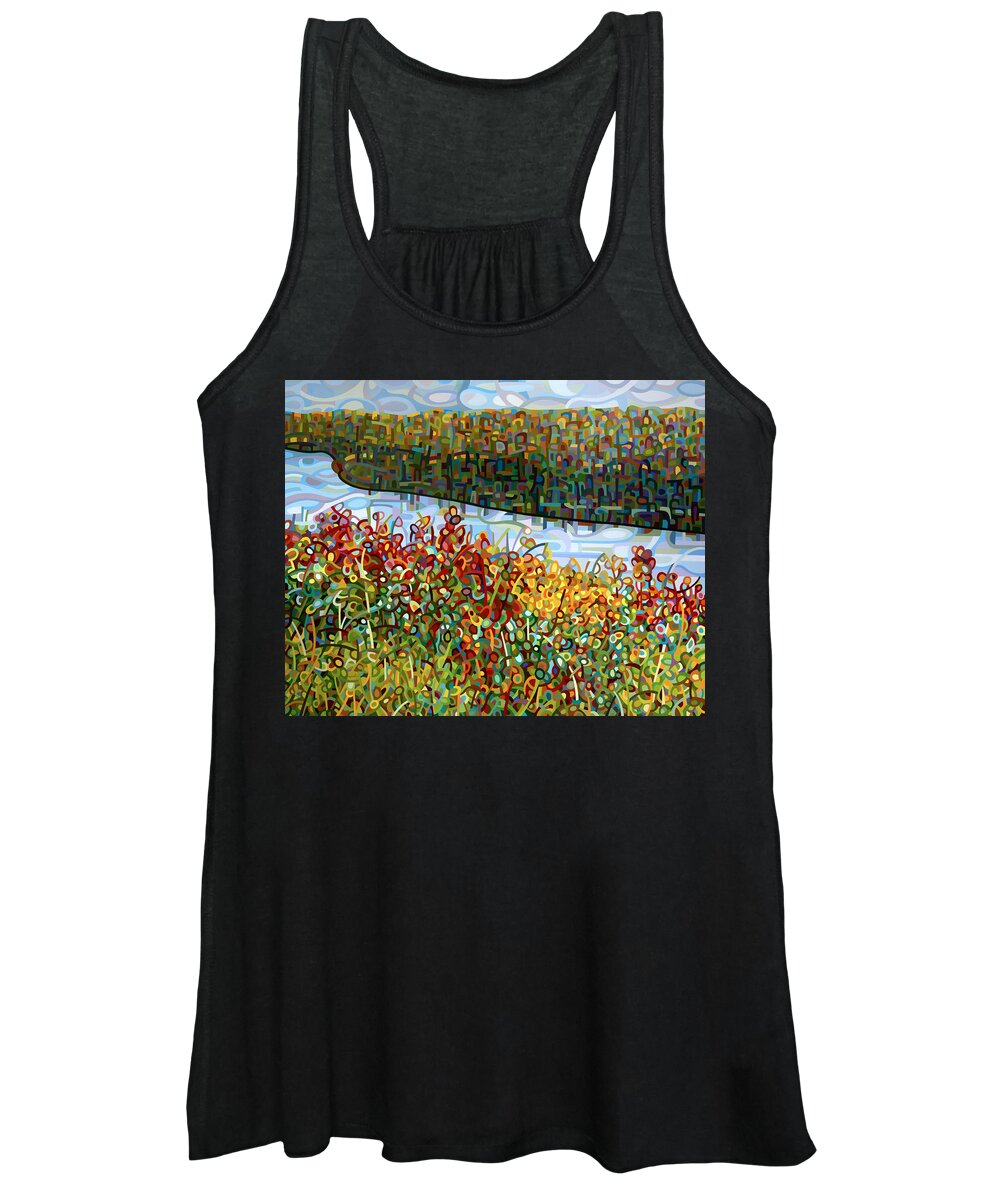 Art Women's Tank Top featuring the painting The River by Mandy Budan