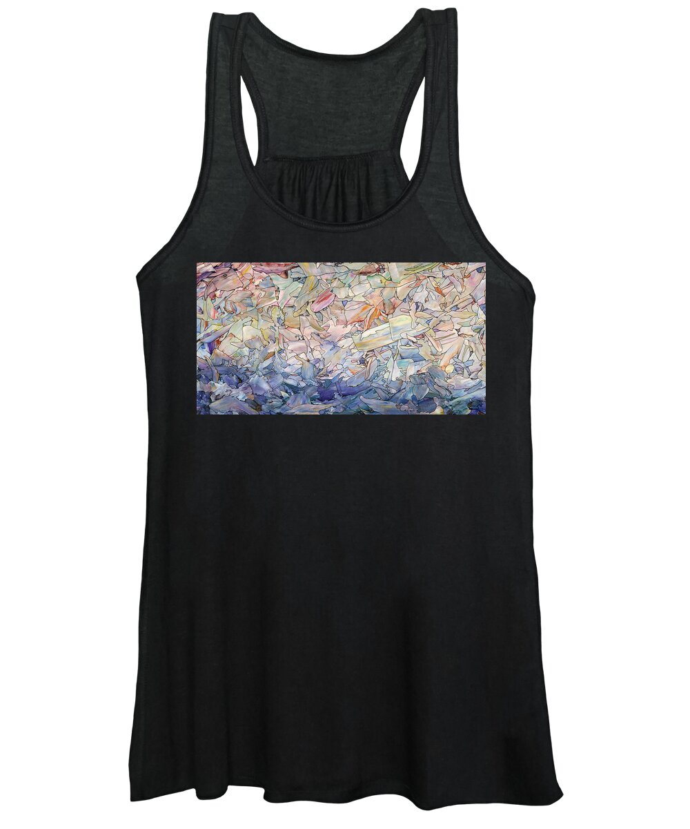 Sea Women's Tank Top featuring the painting Fragmented Sea by James W Johnson