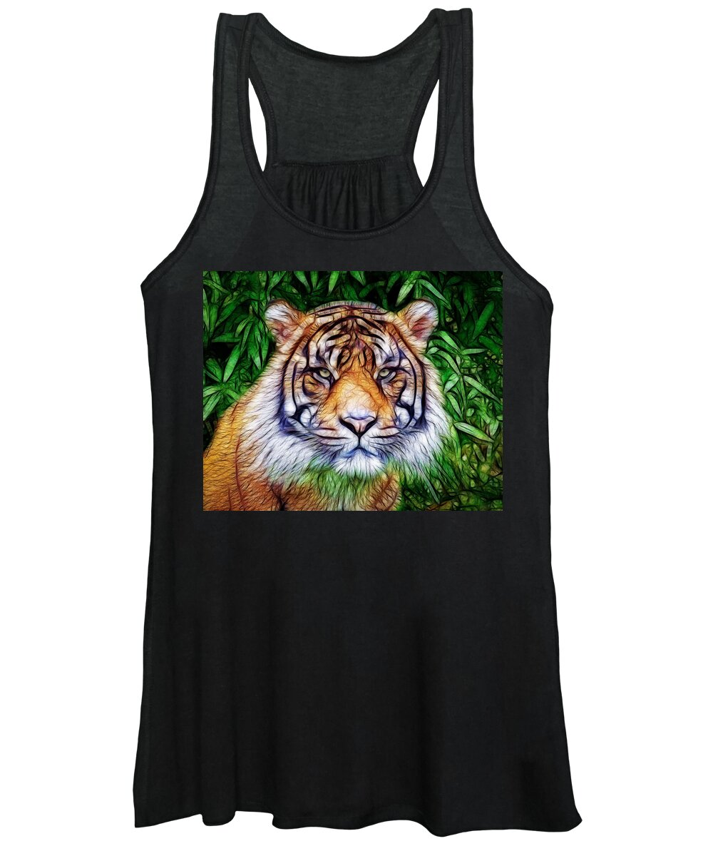Tiger Women's Tank Top featuring the photograph The Tiger by Steve McKinzie