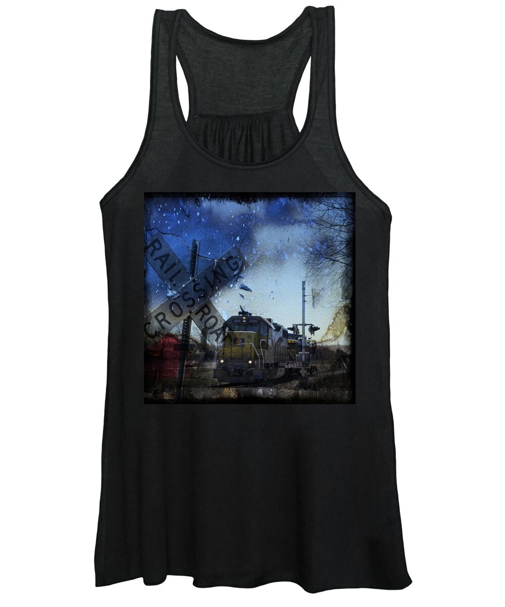Train Women's Tank Top featuring the photograph The Train by Evie Carrier