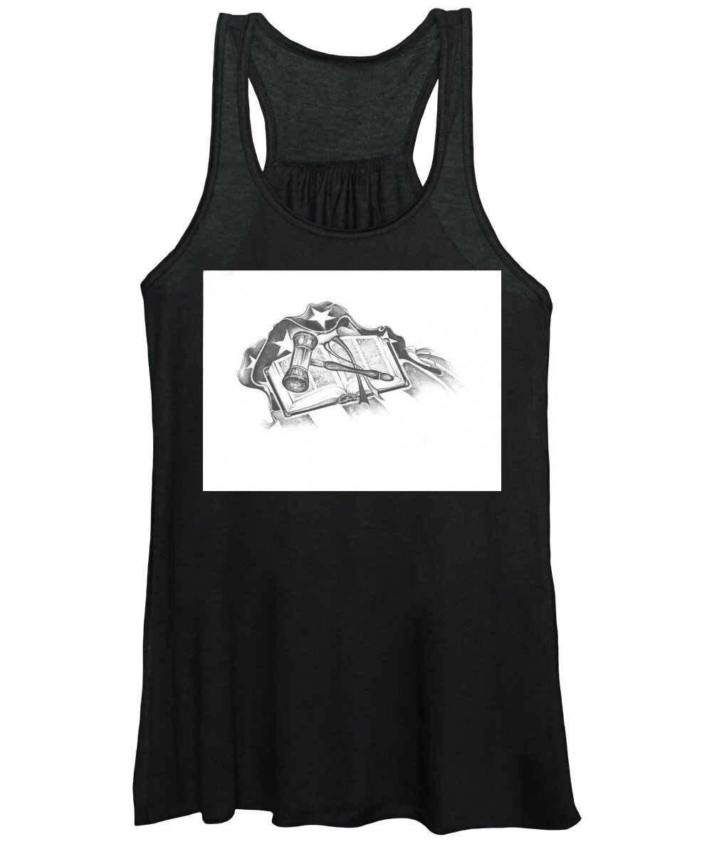 Woodcutter's Revival Women's Tank Top featuring the drawing The Trials of Life by Scott and Dixie Wiley