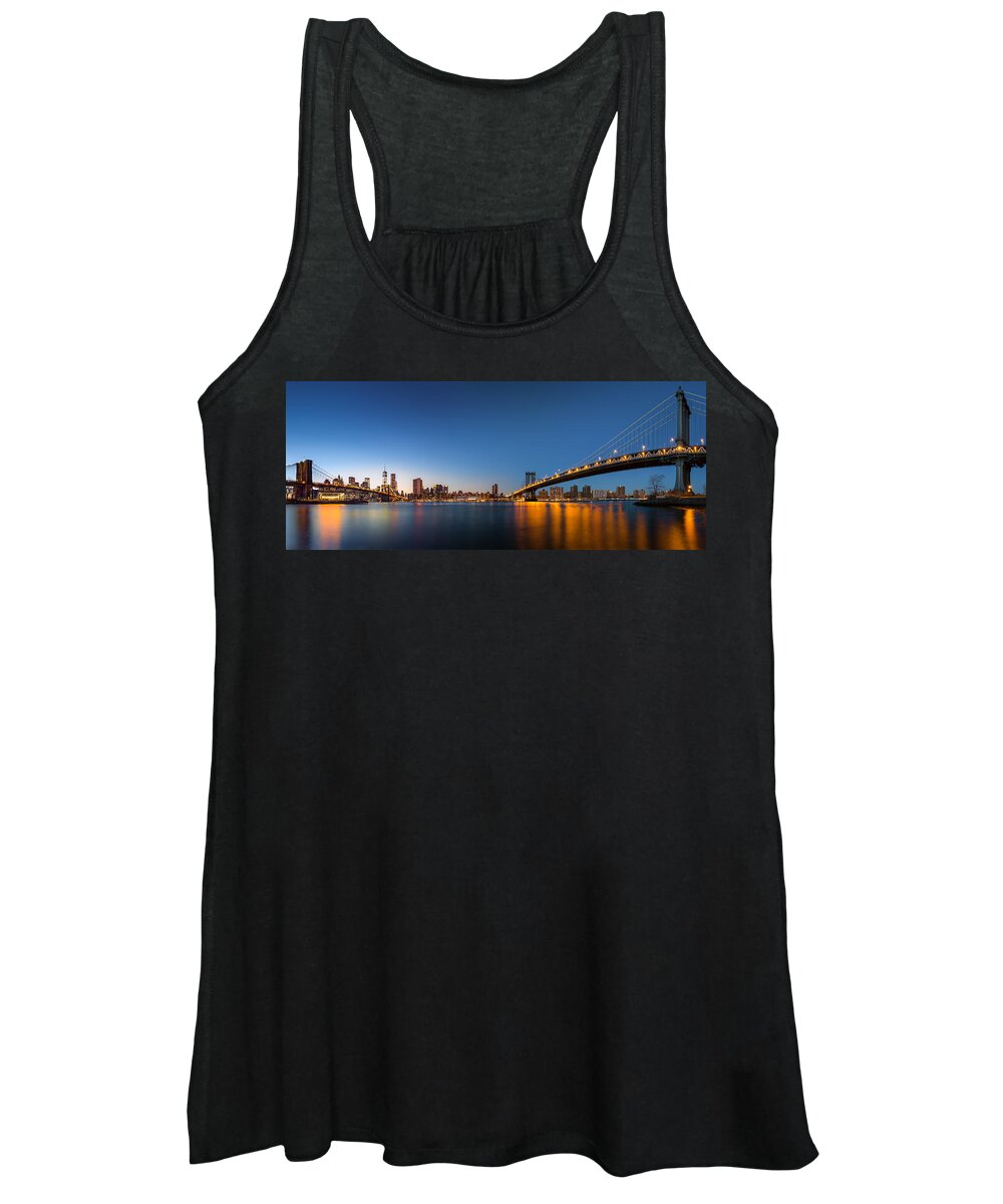 Brooklyn Women's Tank Top featuring the photograph The Two Bridges by Mihai Andritoiu