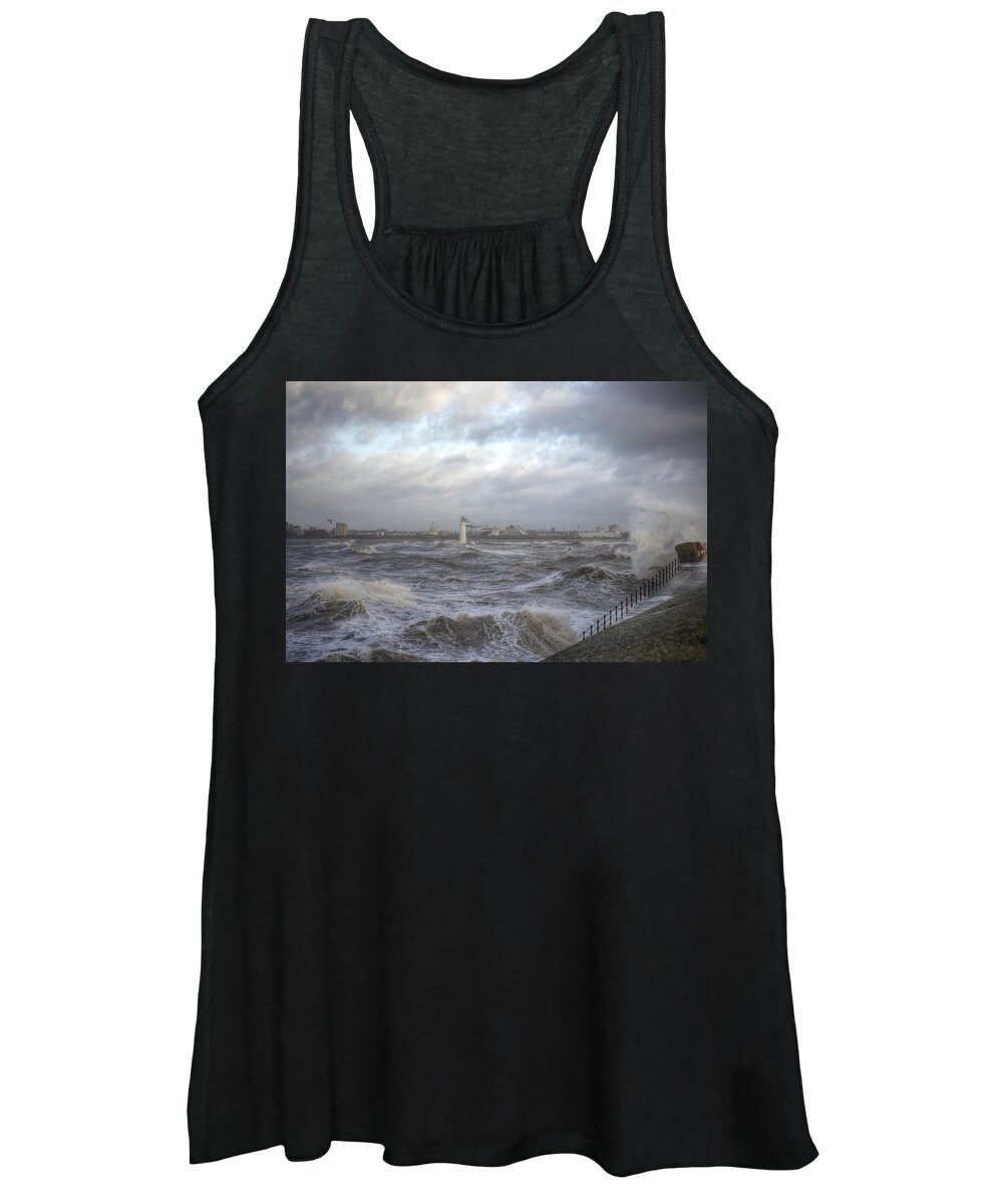 Lighthouse Women's Tank Top featuring the photograph The wild Mersey by Spikey Mouse Photography