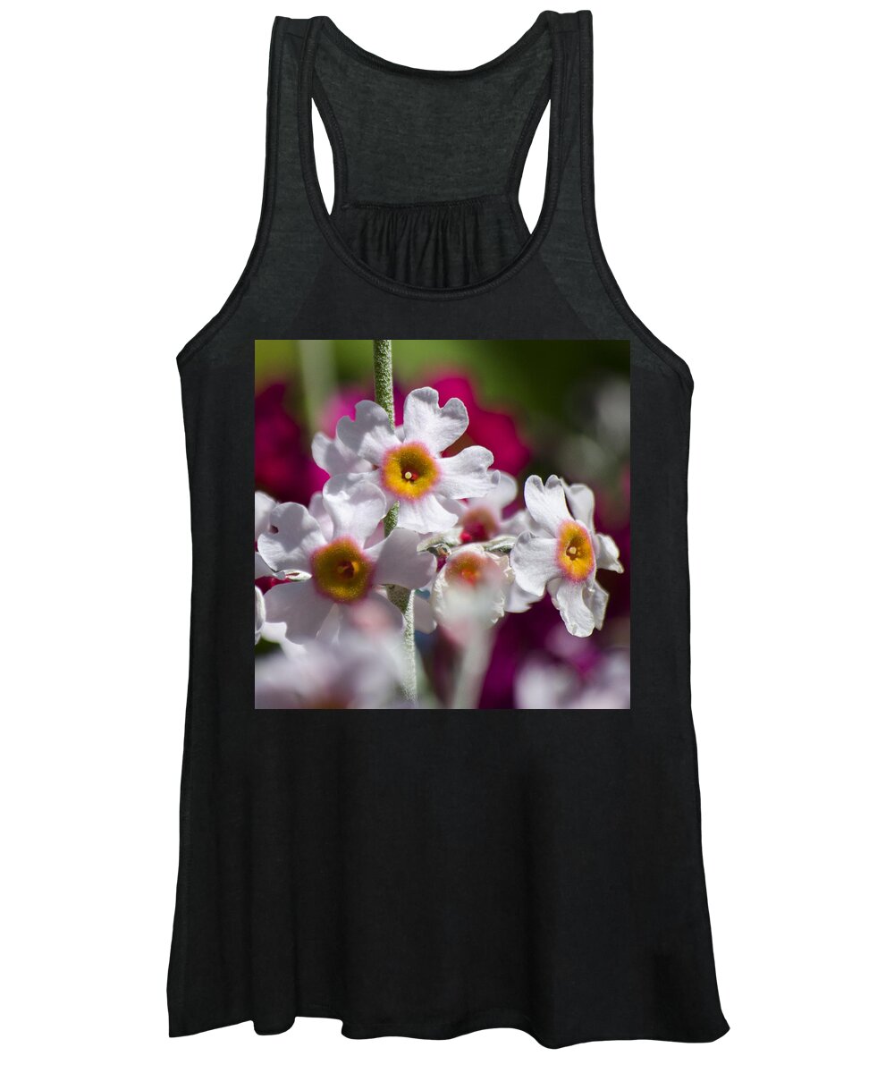 Flowers Women's Tank Top featuring the photograph Three Yellow Faces by Spikey Mouse Photography