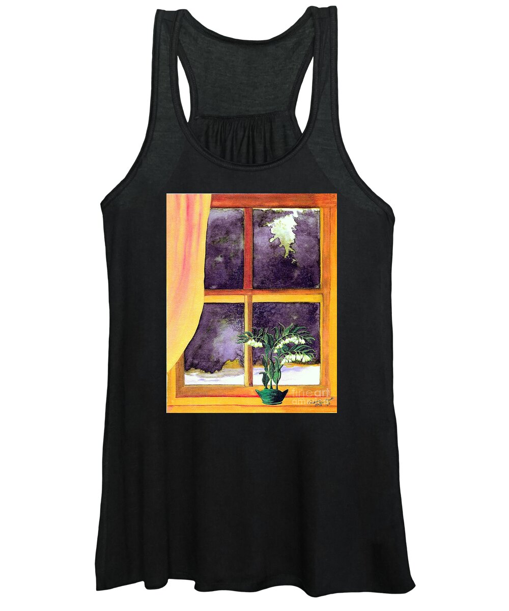 Fine Art Women's Tank Top featuring the painting Through the Window by Patricia Griffin Brett