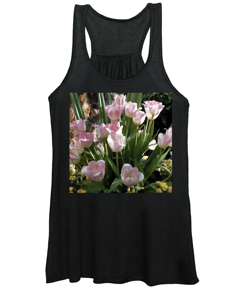 Pink Flowers Women's Tank Top featuring the photograph Tip Toe Through The Tulips by Gerry High
