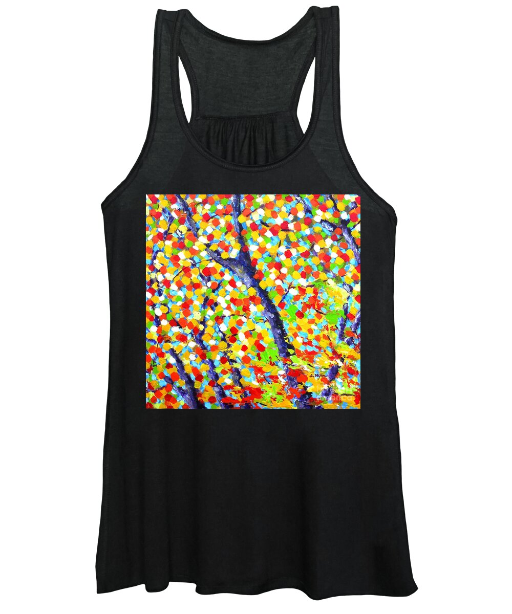 Tree Women's Tank Top featuring the painting Tree at Fall by Cristina Stefan