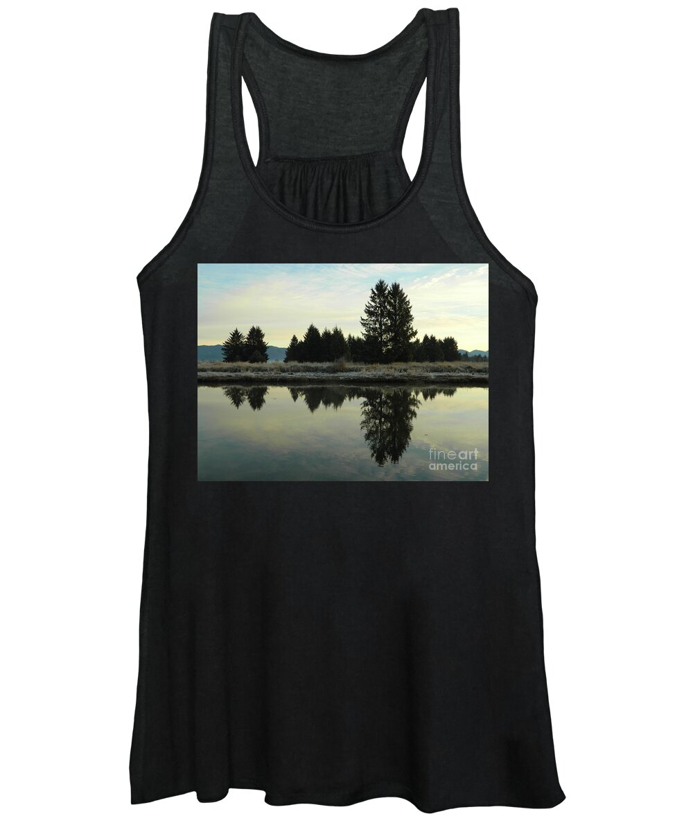 Nature Women's Tank Top featuring the photograph Tree Reflections A by Gallery Of Hope 