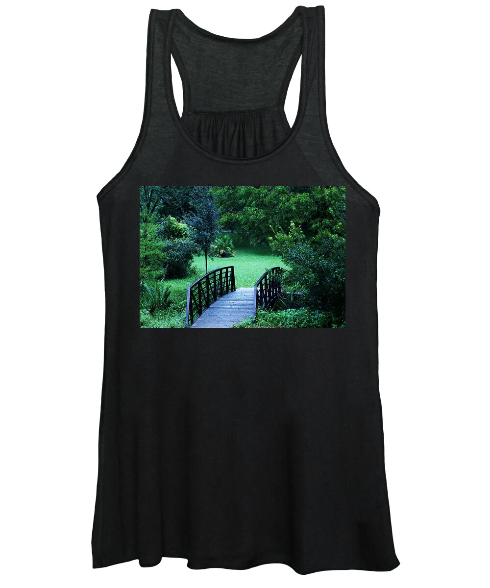 Bridge Women's Tank Top featuring the painting Trestle to Garden by Chauncy Holmes