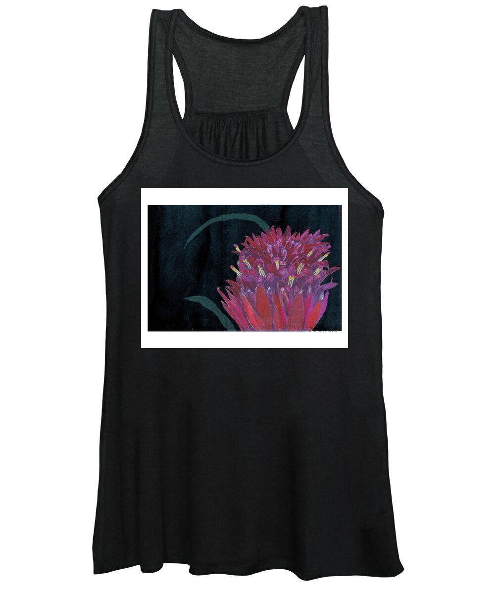 C Sitton Painting Paintings Women's Tank Top featuring the mixed media Tropical Flower by C Sitton