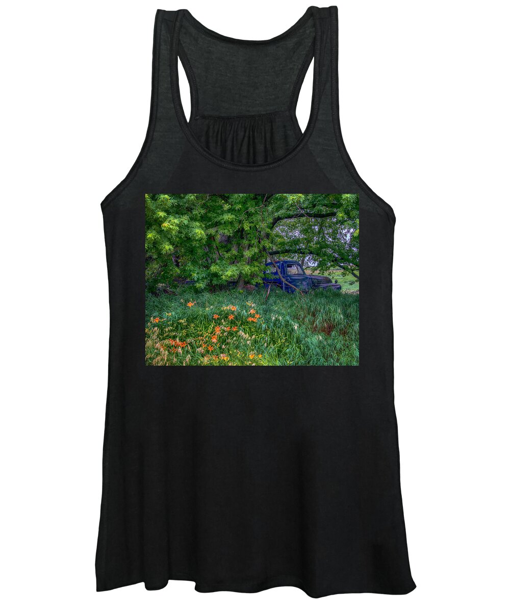 Paul Women's Tank Top featuring the photograph Truck In The Forest by Paul Freidlund