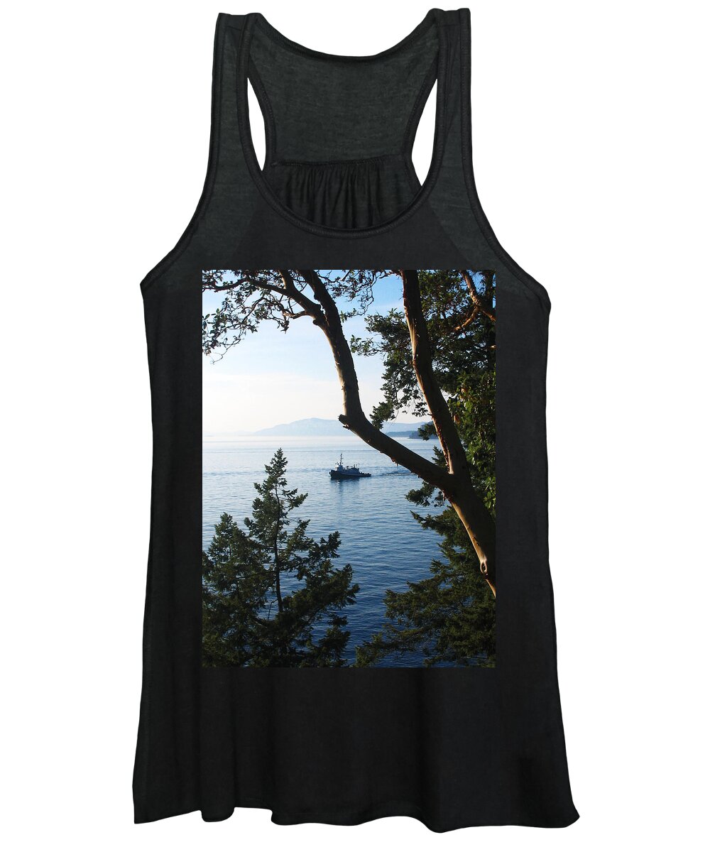 Tugboat Women's Tank Top featuring the photograph Tugboat Passes by Lorraine Devon Wilke