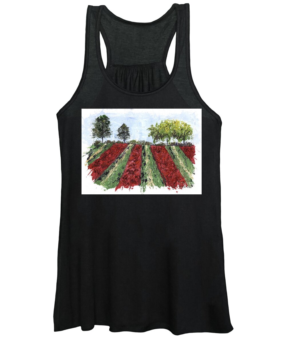 Tulips Women's Tank Top featuring the painting Tulip Field by Ginny Neece