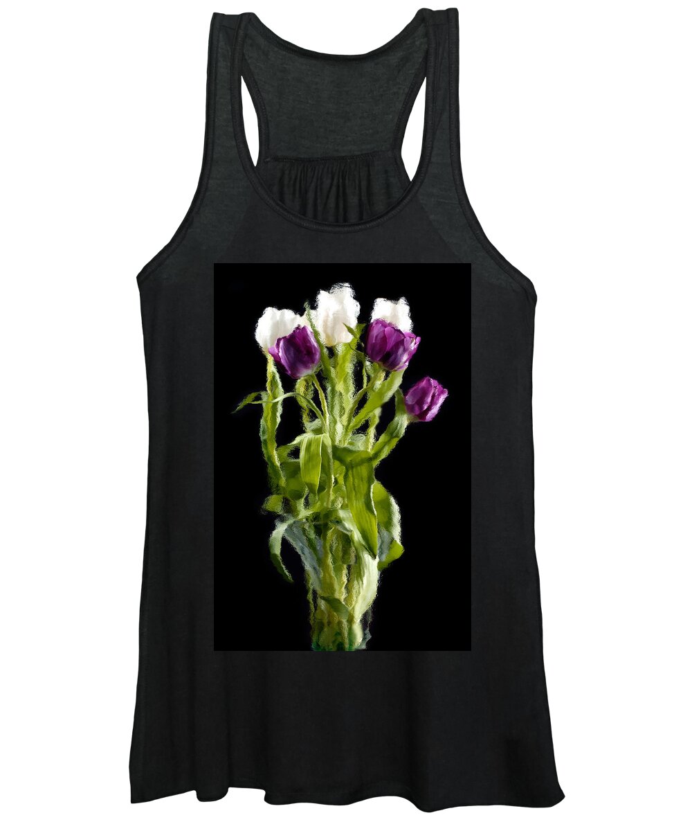 Tulip. Impressionistic Women's Tank Top featuring the photograph Tulip Impressions III by Penny Lisowski