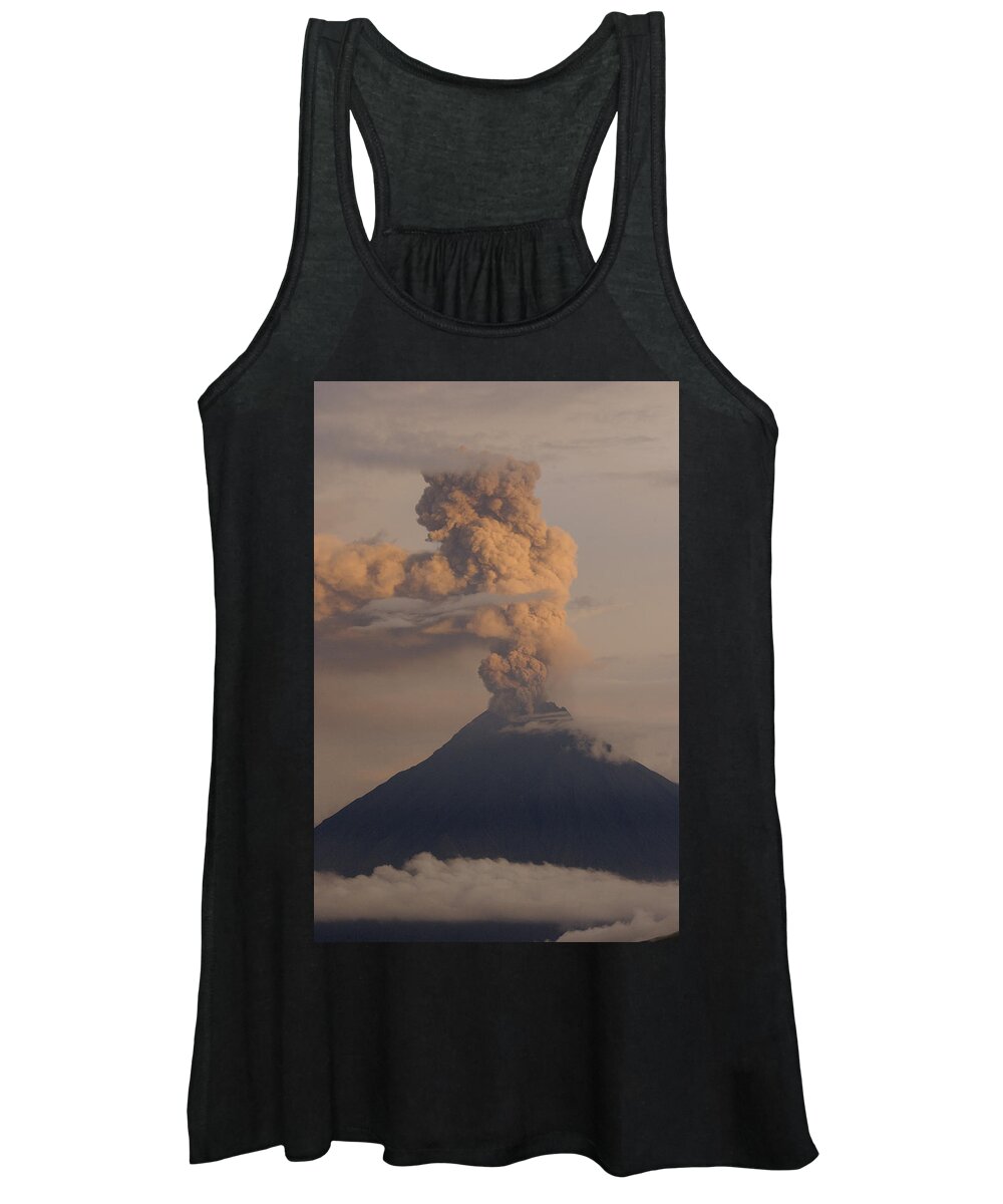 Feb0514 Women's Tank Top featuring the photograph Tungurahua Volcano Erupting Andes Mts by Pete Oxford