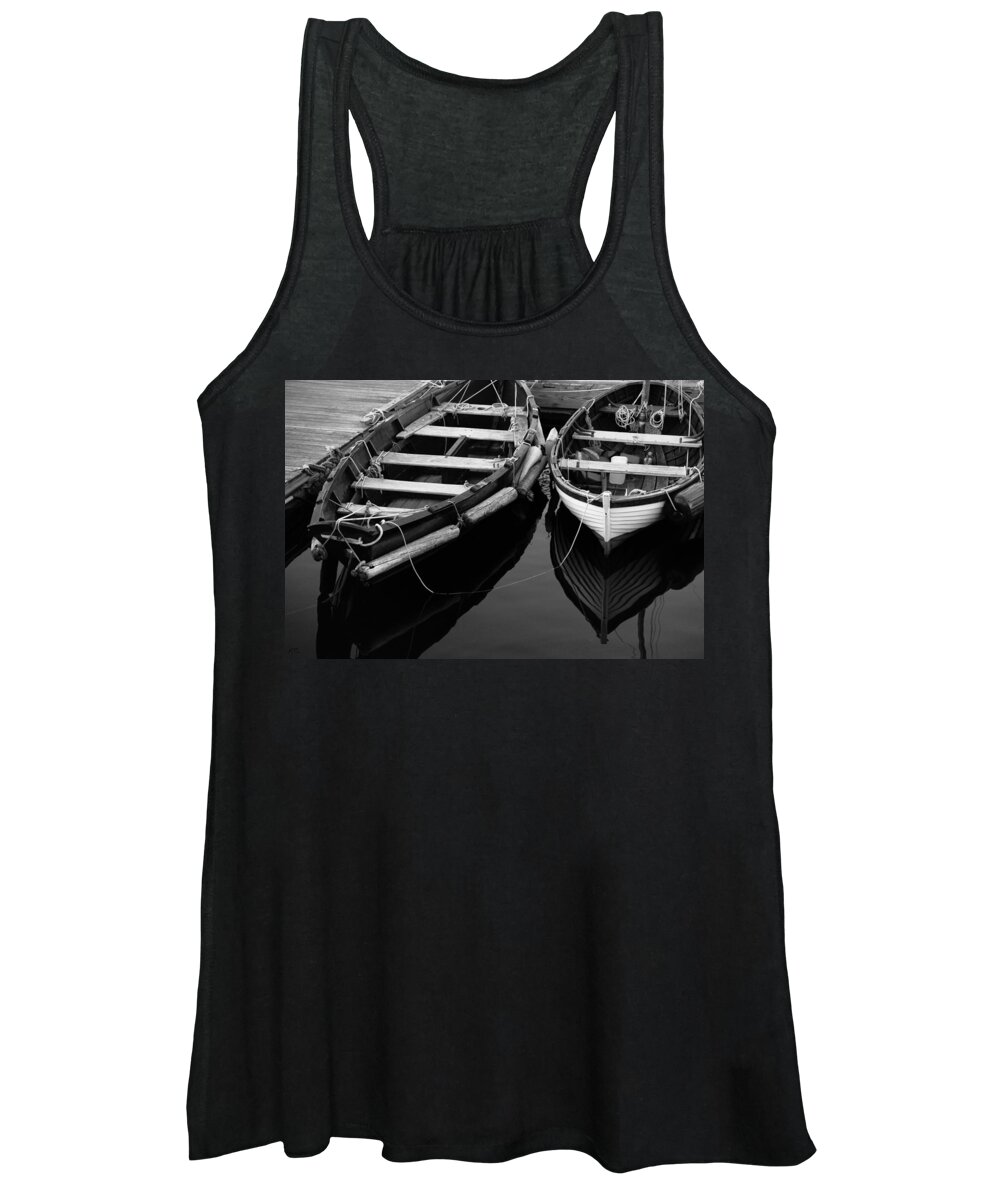 Harbor Women's Tank Top featuring the photograph Two At Dock by Karol Livote