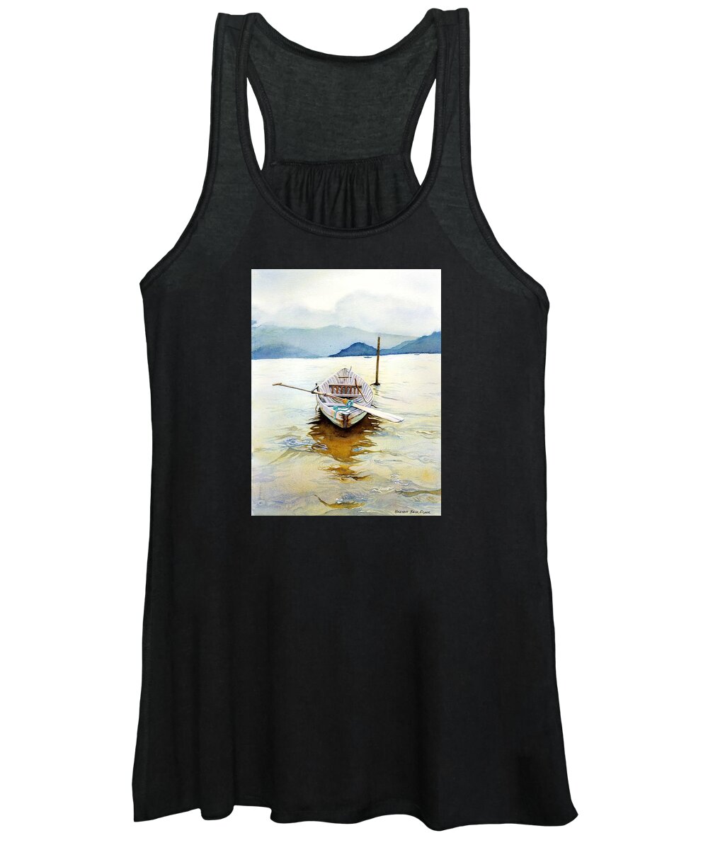 Boat Women's Tank Top featuring the painting Vietnam Boat by Brenda Beck Fisher