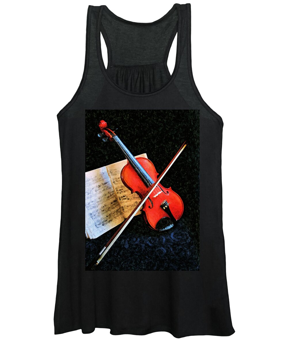 Violin Women's Tank Top featuring the photograph Violin Impression Redux by Kristin Elmquist