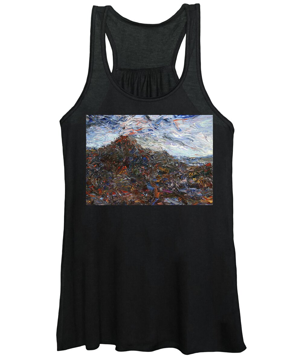 Volcano Women's Tank Top featuring the painting Volcano by James W Johnson