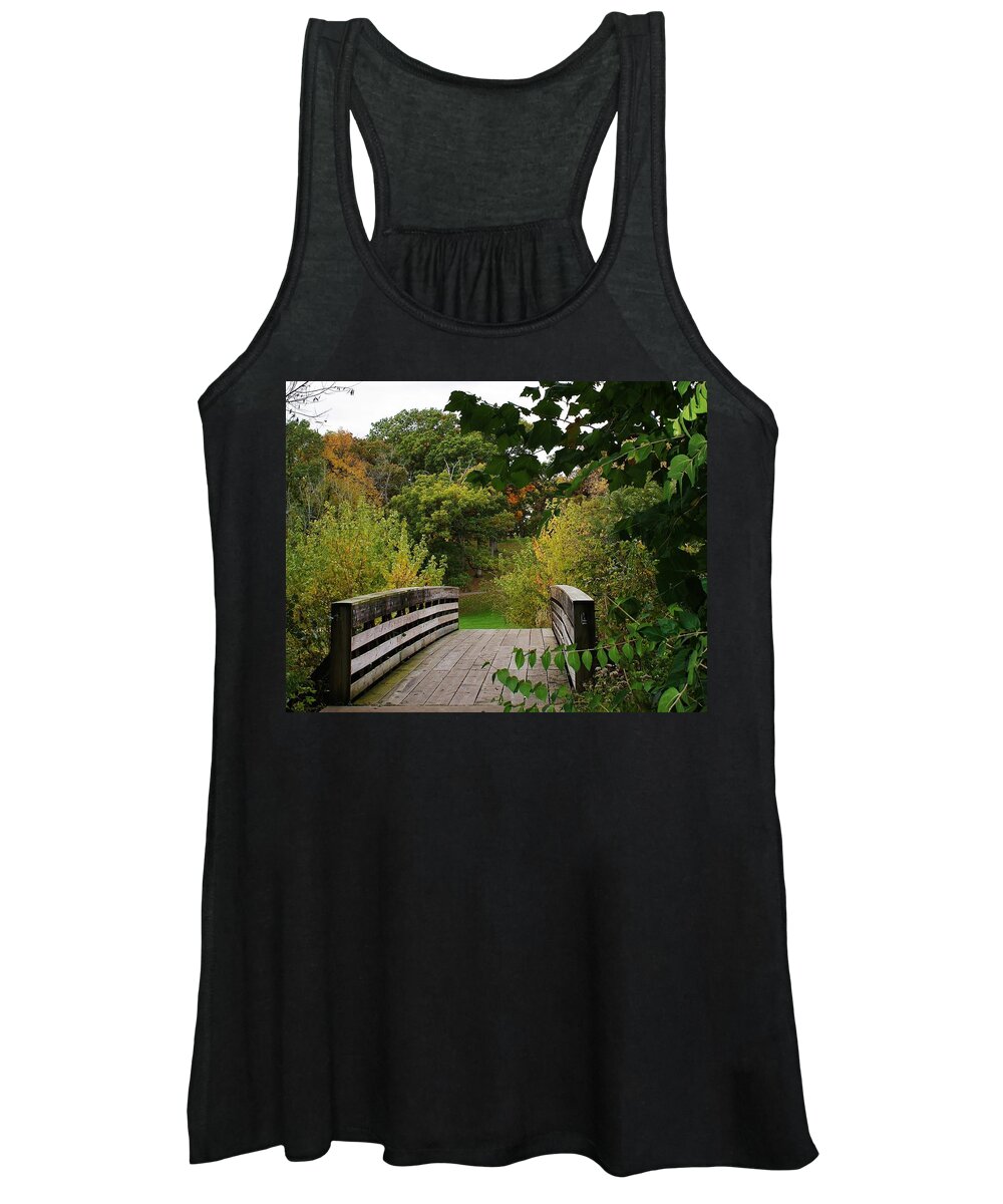 Woodland Women's Tank Top featuring the photograph Walking Bridge by Bruce Bley