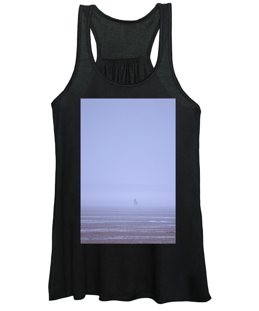 Walking Women's Tank Top featuring the photograph Walking the dog in the mist by Spikey Mouse Photography