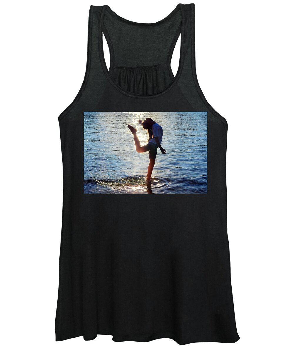 Laura Fasulo Women's Tank Top featuring the photograph Water Dancer by Laura Fasulo