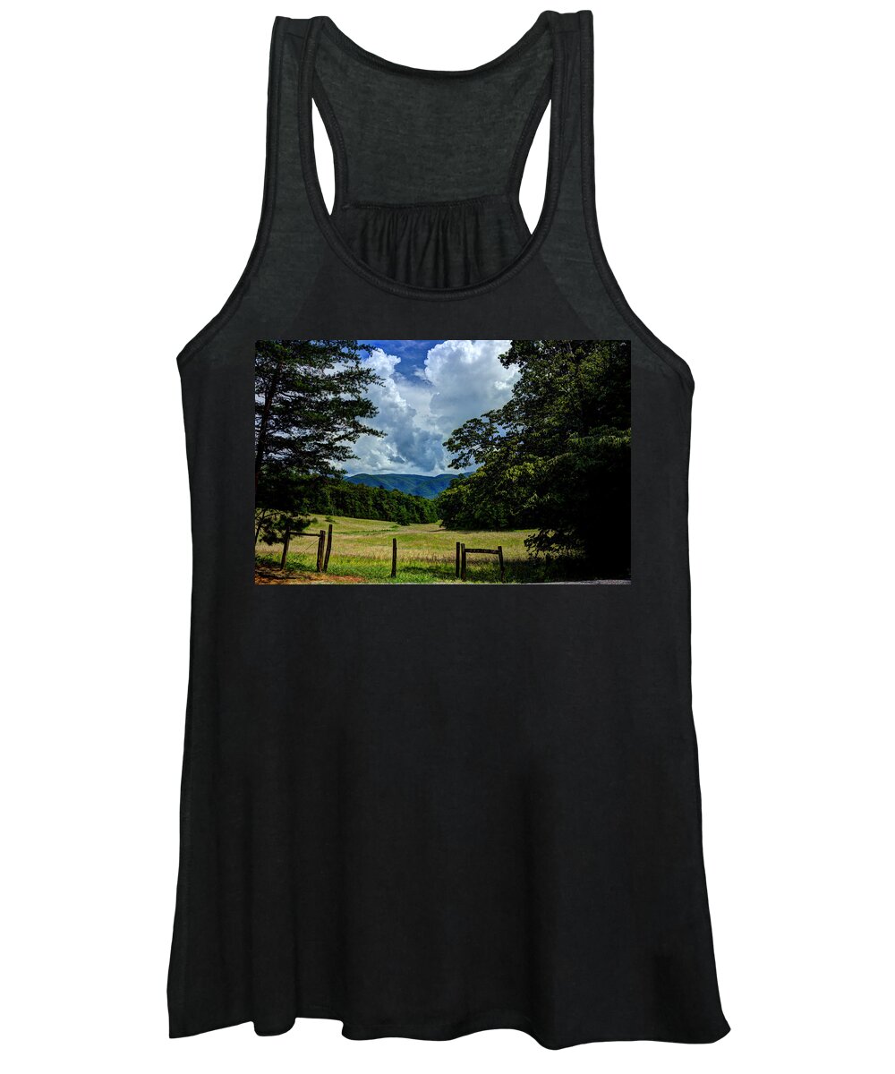 Cades Cove Women's Tank Top featuring the photograph Welcome To The Smokies by Michael Eingle