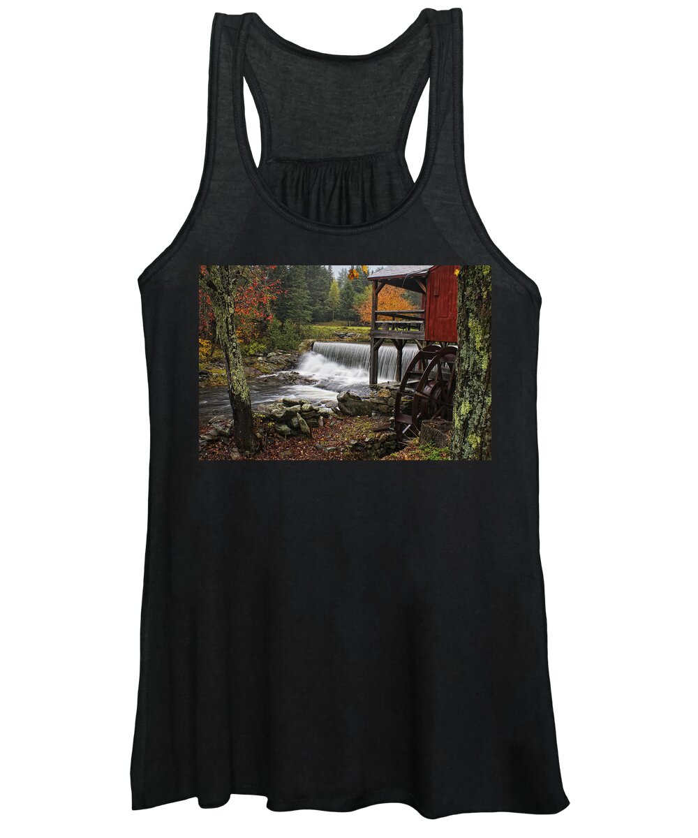 Weston Grist Mill Women's Tank Top featuring the photograph Weston Grist Mill by Priscilla Burgers