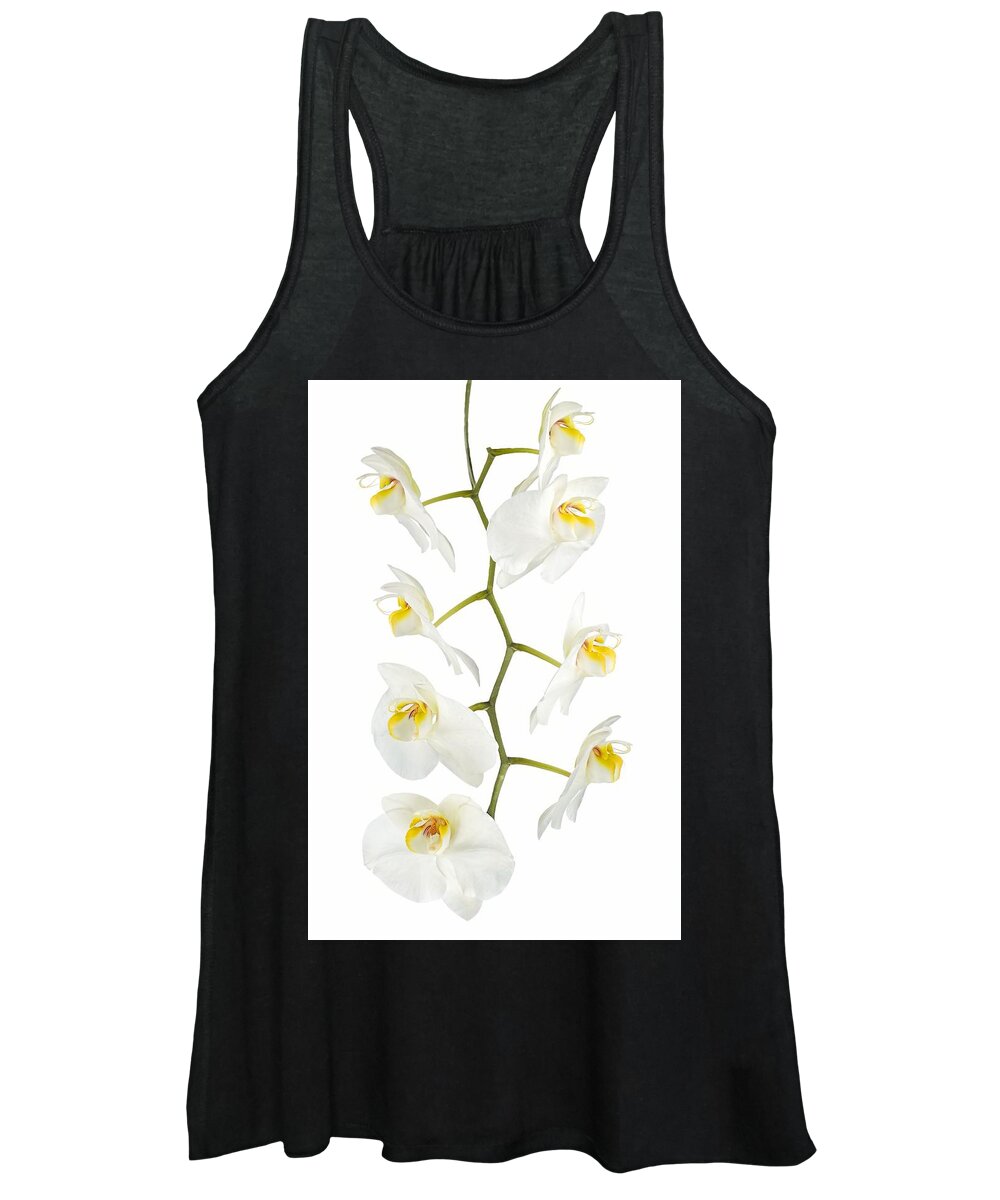 Orchid Women's Tank Top featuring the photograph White Orchid-4783 by Rudy Umans
