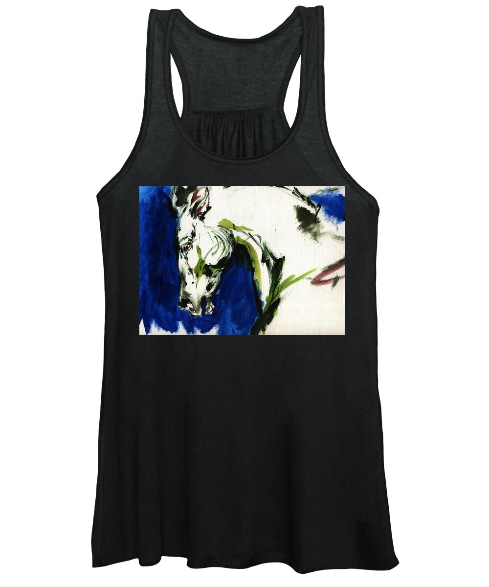 Horse Artwork Women's Tank Top featuring the painting Wild Horse by Ang El