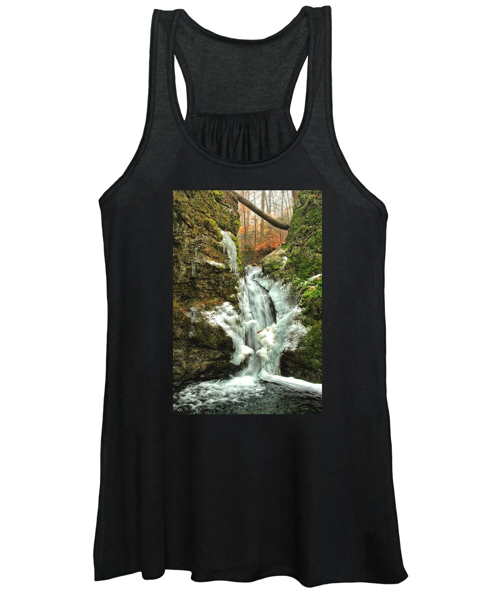 Winter Women's Tank Top featuring the photograph Winter Falls by Karol Livote
