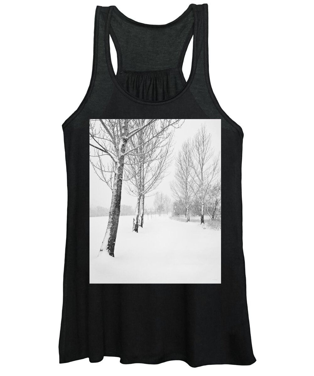 Landscape Women's Tank Top featuring the photograph Winter Path by Theresa Tahara
