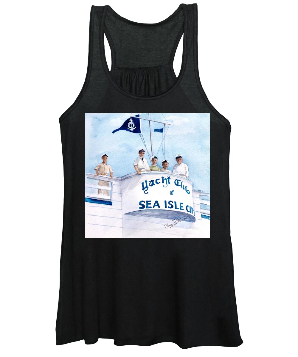 Yacht Club Sea Isle City Women's Tank Top featuring the painting YCSIC Race Committee 2 by Nancy Patterson