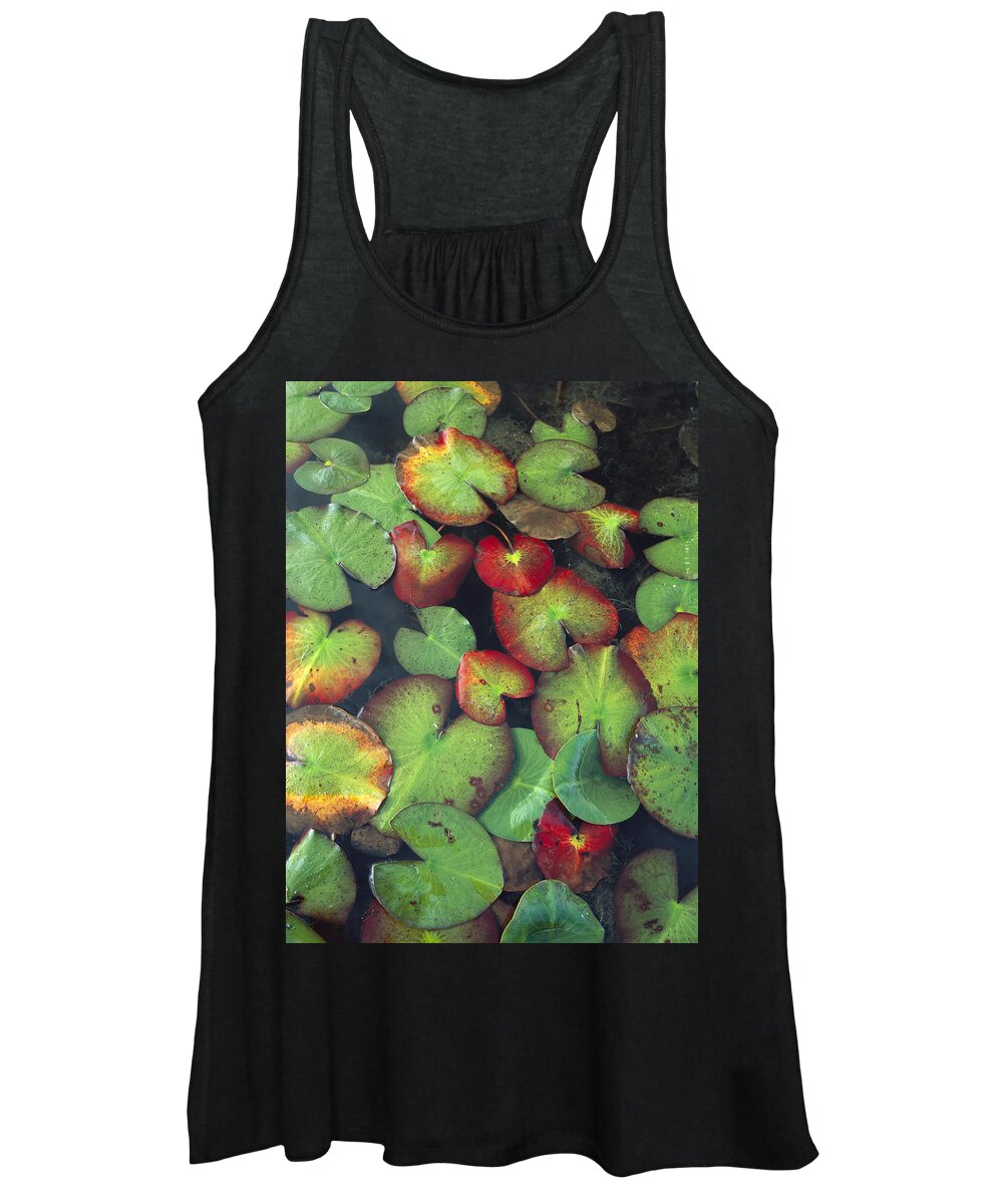 Feb0514 Women's Tank Top featuring the photograph Yellow Pond Lily Floating by Tim Fitzharris