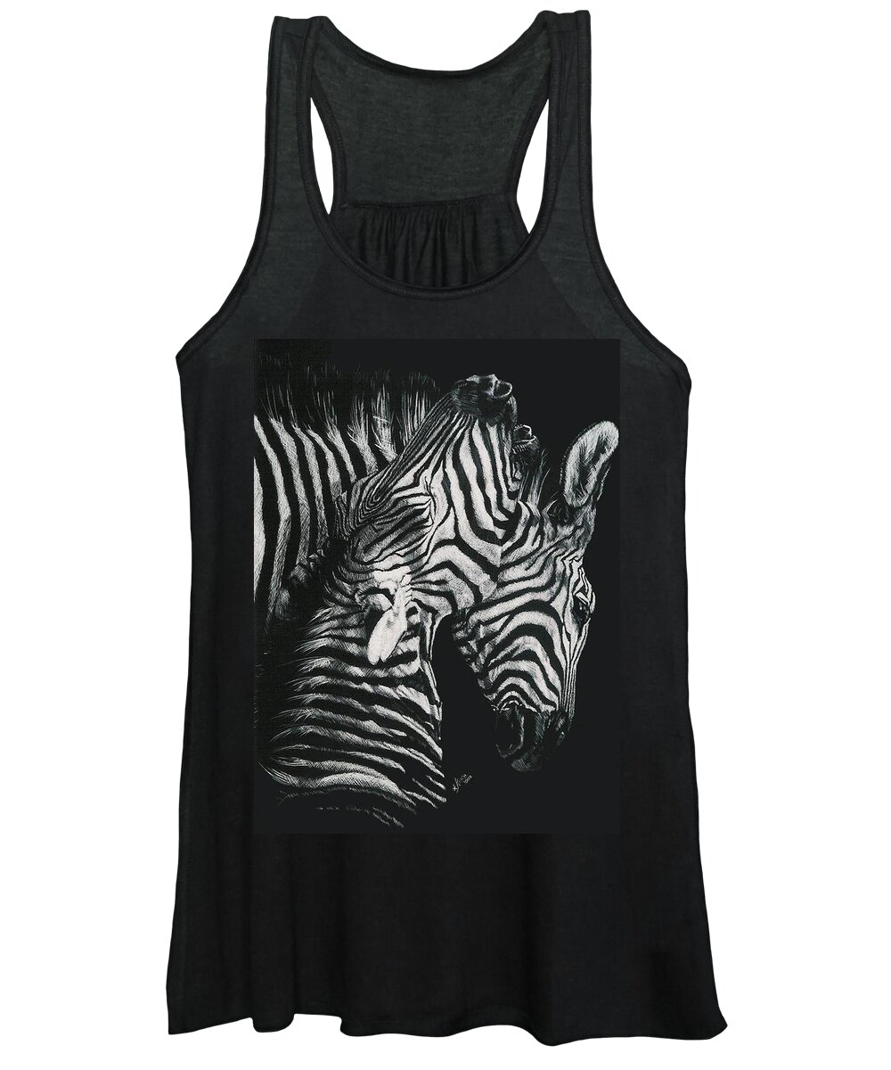 Art Women's Tank Top featuring the drawing Youngbloods by Barbara Keith