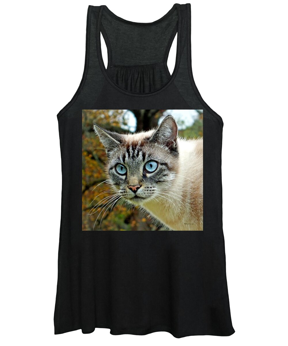 Duane Mccullough Women's Tank Top featuring the photograph Zing the Cat Upclose by Duane McCullough