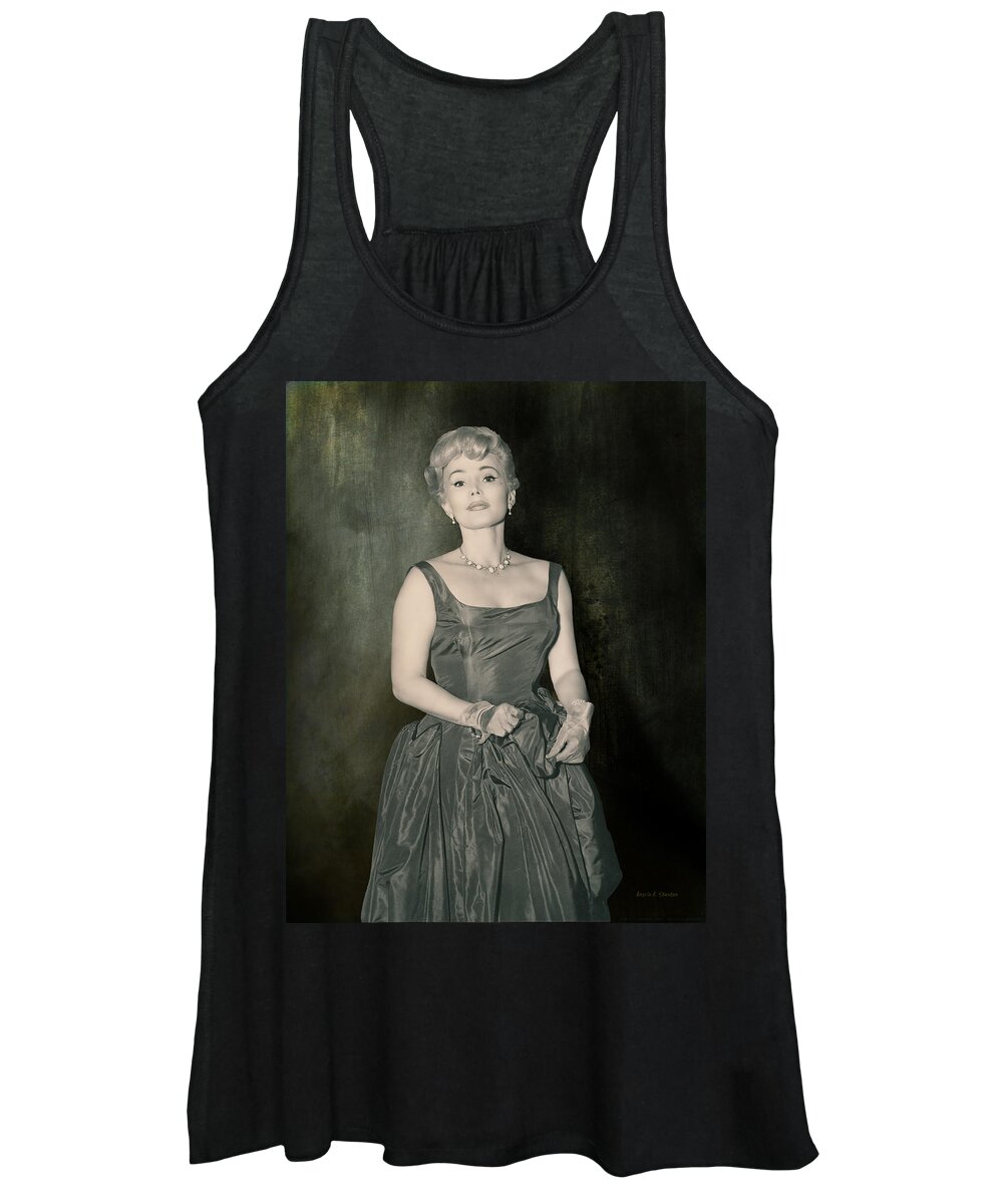 Actress Women's Tank Top featuring the photograph Zsazsa Gabor in the 1950's by Angela Stanton